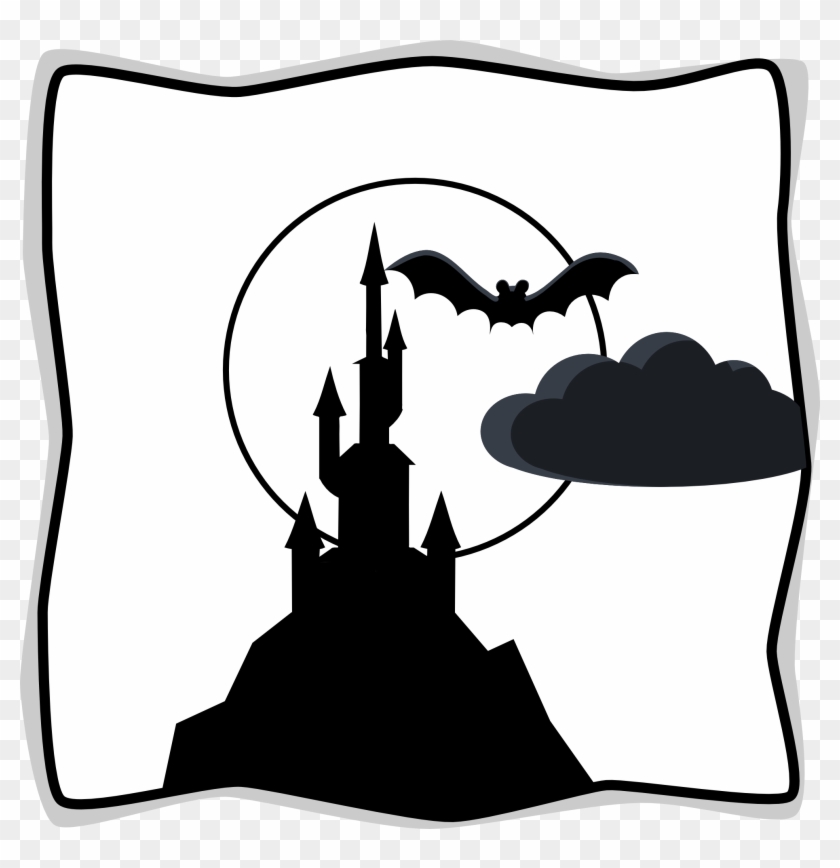 Moon Black And White Full Moon Black And White Free - Spooky Castle Clipart #71385