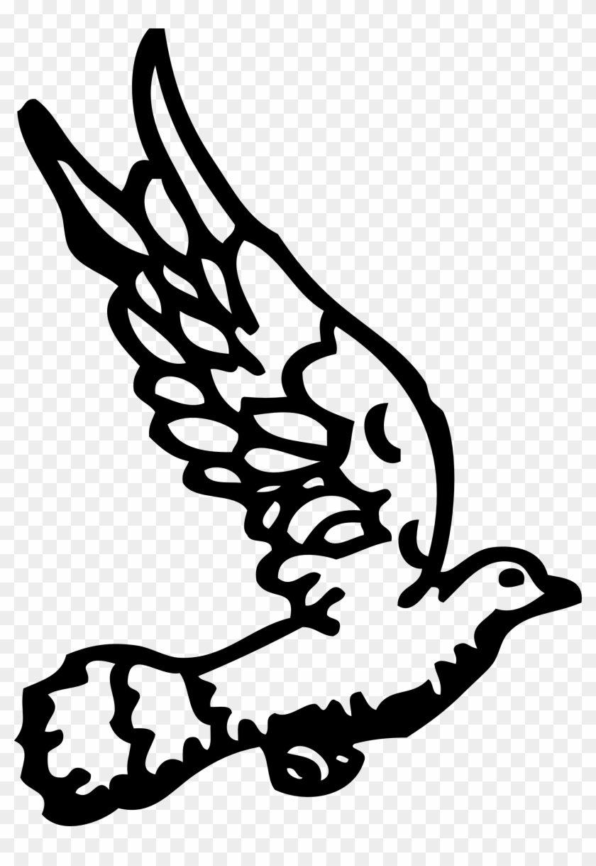 Peace Dove 1 79 Black White Line Art Christmas Xmas - Gambar Merpati Hitam Putih #71423