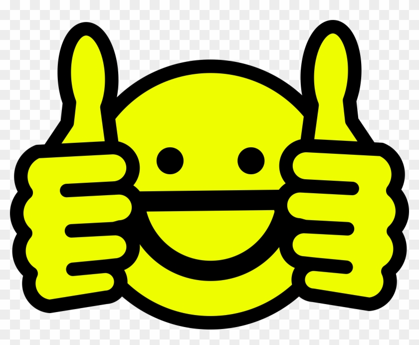 Happy Clipart Pictures - Thumbs Up Emoji Black And White #71540