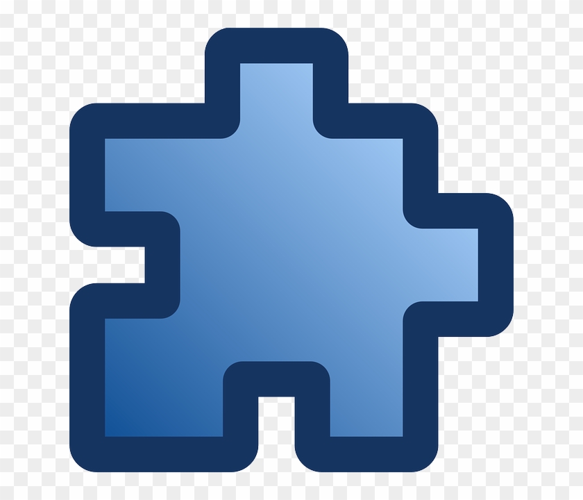 Free Vector Icon Puzzle Blue Clip Art - Puzzle Piece Pixel Art #71860