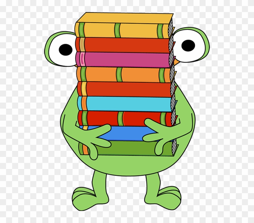 Monster Carrying A Stack Of Books - Monster Reading Clipart #71868