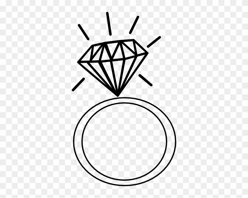Wedding Ring Engagement Ring Clipart Black And White - Engagement Ring Drawing #71886