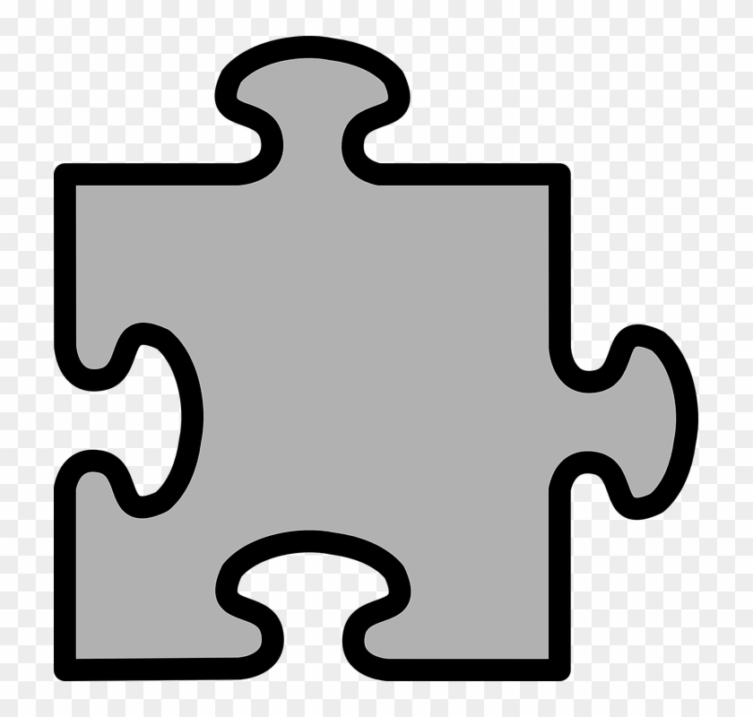 Jigsaw Jigsaw Puzzle Grey Piece Puzzle Concept - Four Puzzle Pieces Connected #71921