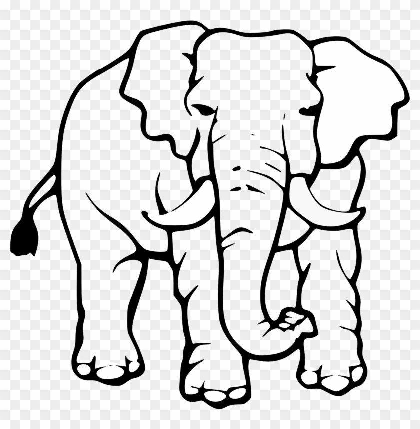 Elephant Black And White Cute Elephant Clipart Black - Elephant Drawing Black And White #71958