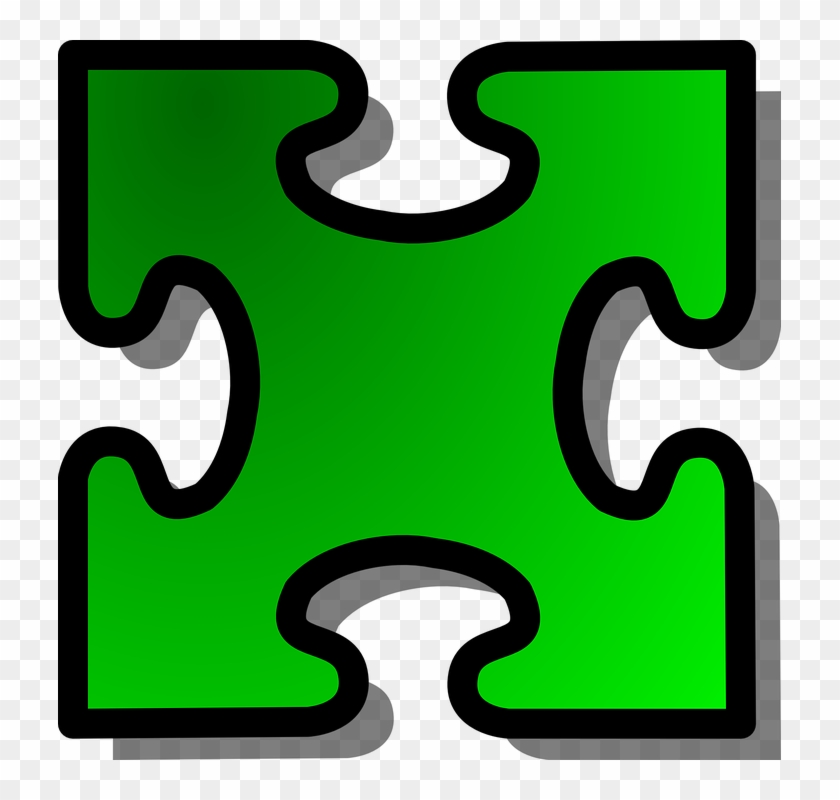 Jigsaw Puzzle Piece Shape Green Join Connect - Puzzle Pieces Clip Art #72107