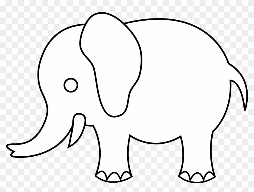 Baby Elephant Outline - 動物 くま イラスト #72137