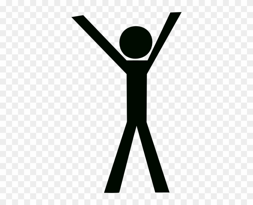 Stickman Graduation - Clipart Library - Stick Figure Hands Up #72653