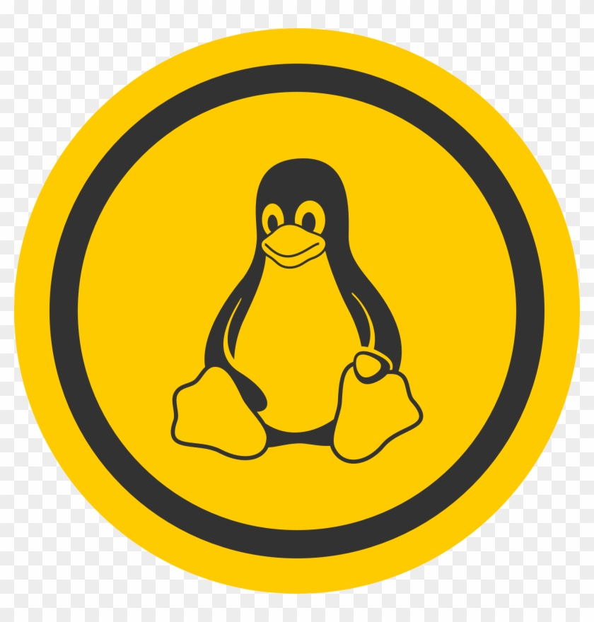 Tux Badge Orange - Linux Tux Icon #72764