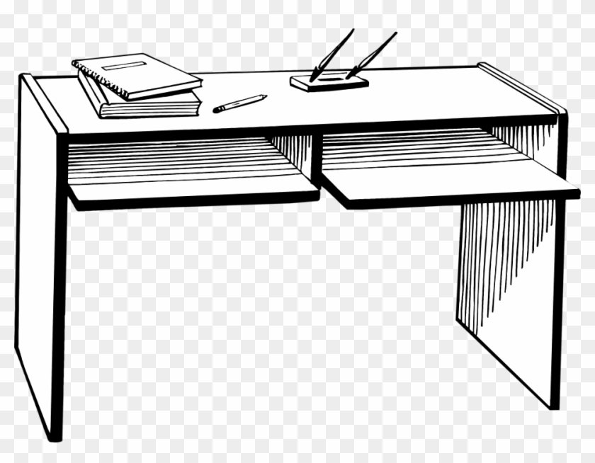 Desk Clipart No Background Collection - Desk Clipart Black And White #72817