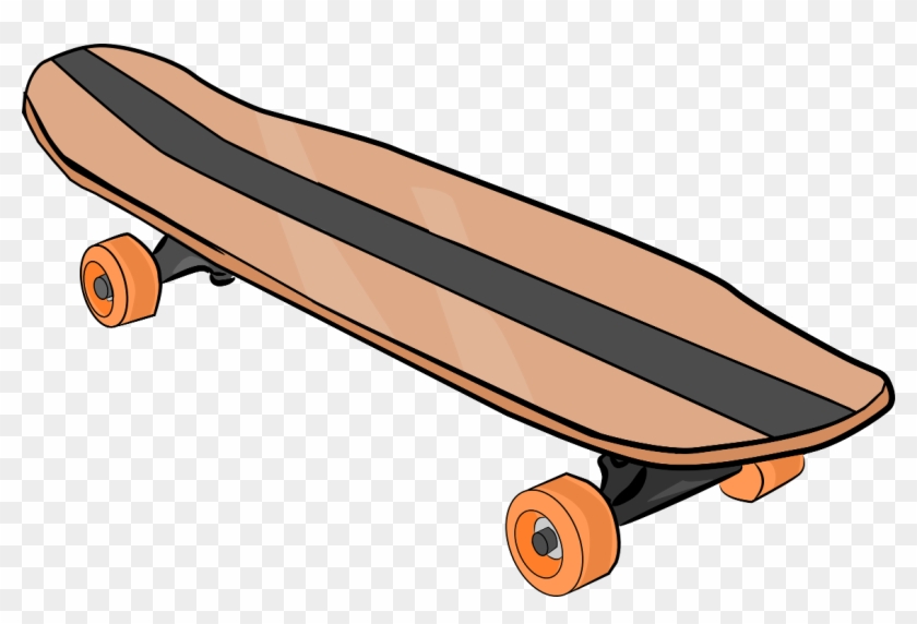 Skateboard Clipart Black And White Free - Skateboard Clipart #73038