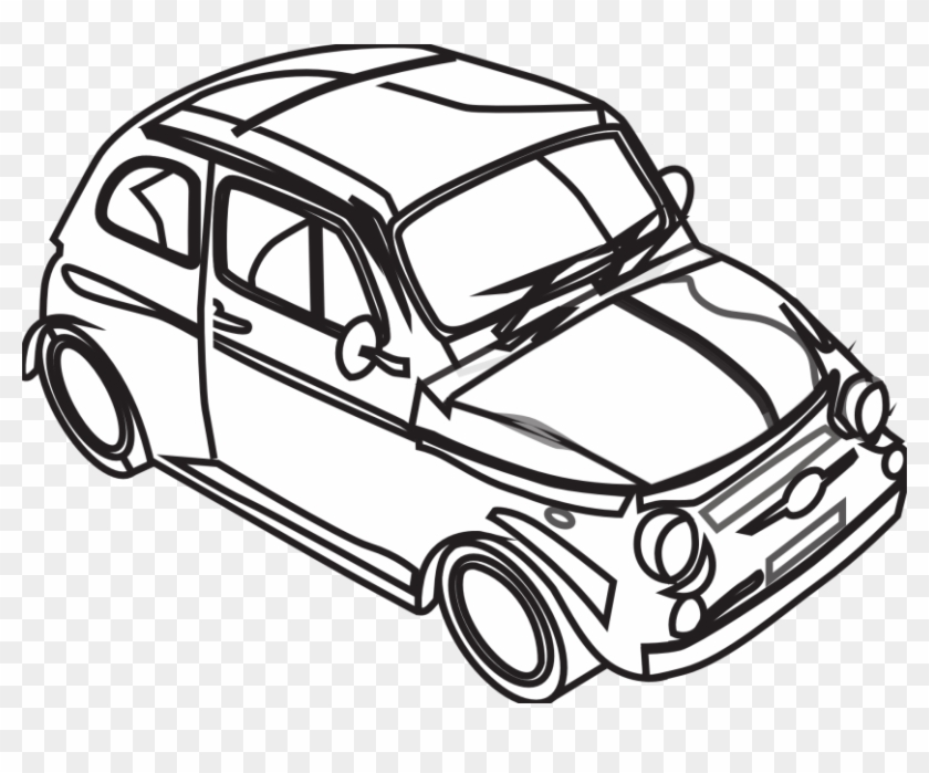Car Clip Art Black And White - Black And White Drawing Of Car #73228