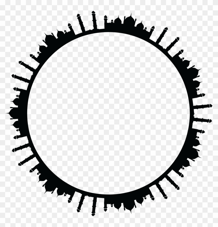 Free Clipart Of A Round Frame Of Mosques In Black And - Dudley Senanayake Central College Tholangamuwa #73471