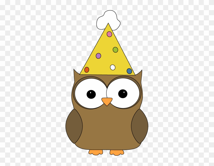 Owl Wearing Party Hat - Owl With A Birthday Hat #73688