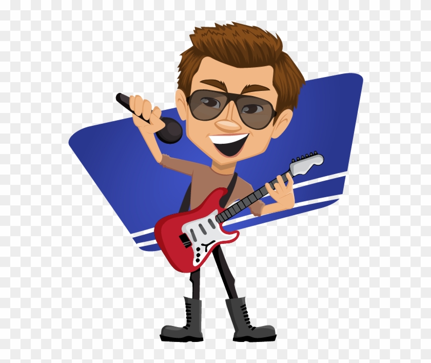 Clipart Of A Singer - Rockstar Character #74261