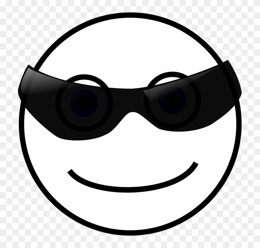 Smiley Face Sun Sunglasses - Cool Smiley Black And White #74619