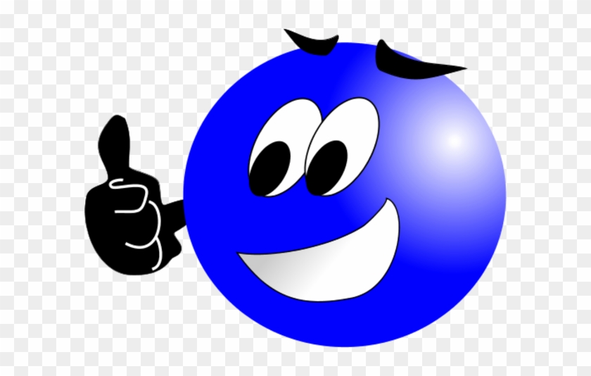 Smiley Face With Mustache And Thumbs Up - Blue Smiley Face Png #74645