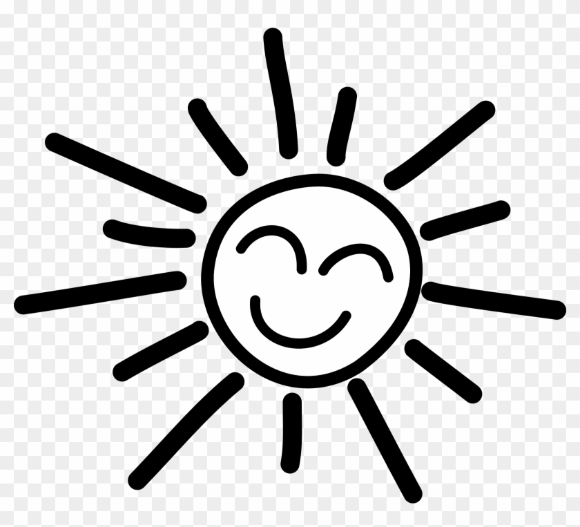 Happy Stick Figure Sun - Sunshine Black And White #74704