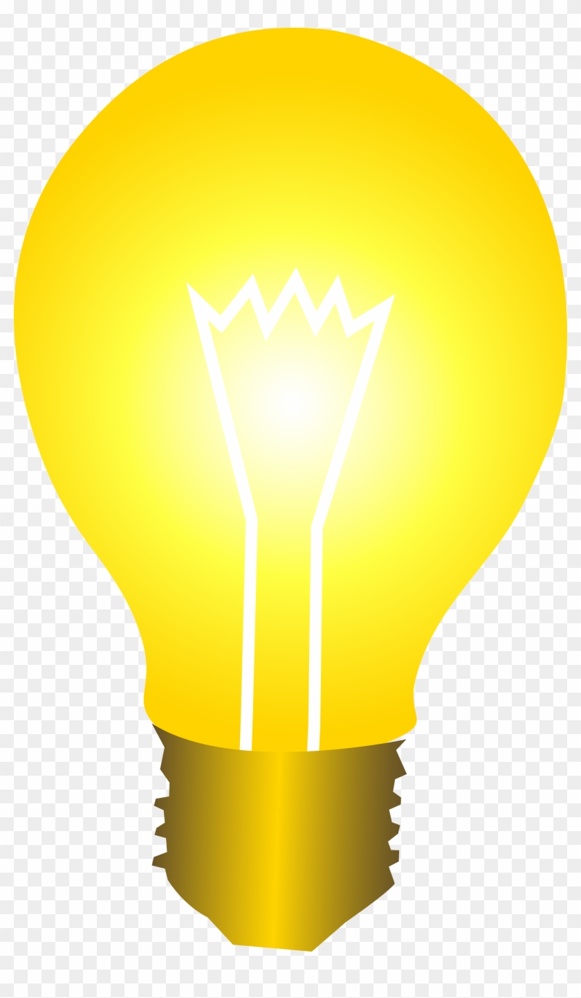 Bright Yellow Idea Light Bulb Clipart - Bright Yellow Light Bulb #75029