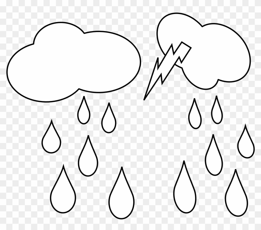 Rain Cloud - Rainy Black Background Clipart #75093