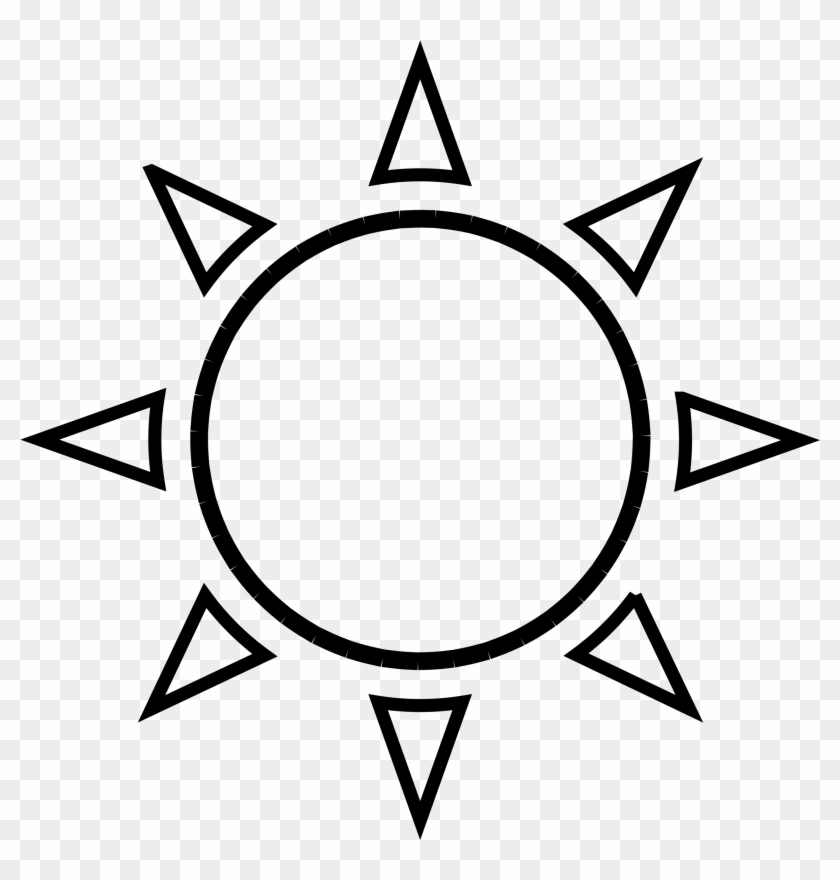Sun Clip Art Outline - Sunshine Emoji Black And White #75148