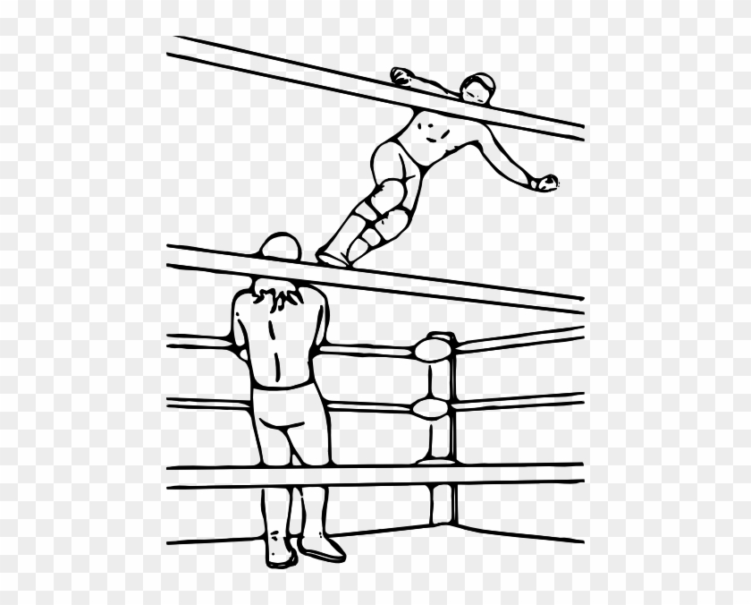 Pro Wrestling Super Dropkick Clip Art - Draw A Wrestling Ring #75238