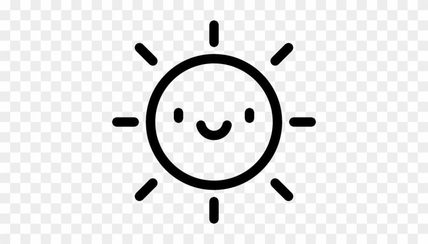 Happy Sun Vector - Happy Sun Black And White #75291