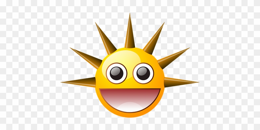 Sun, Smiley, Spikes, Happy, Laughing - Spikey Clipart #75300