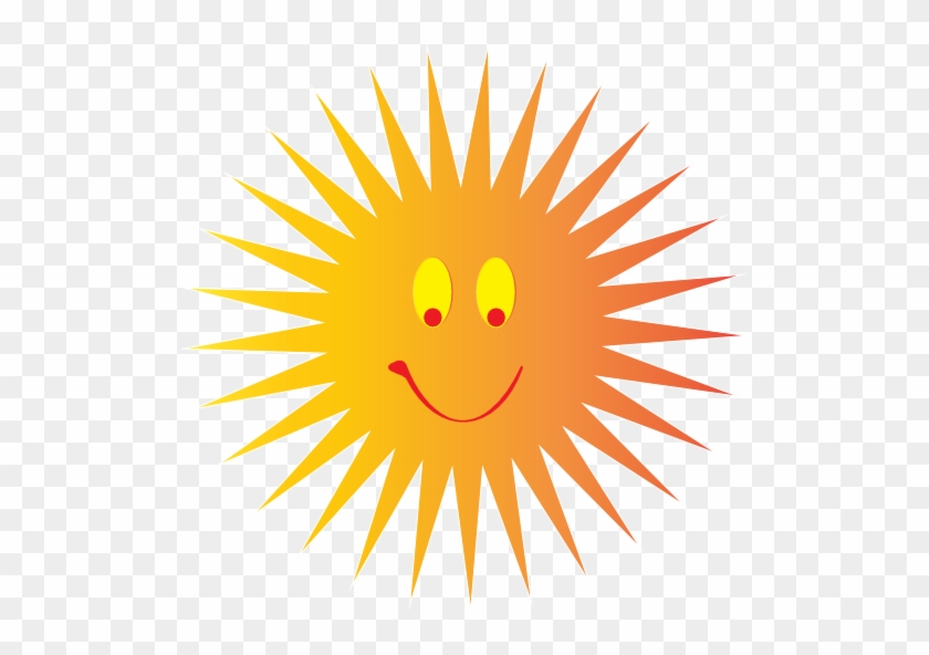 Happy Smiley Hot Sun Clipart - Sun Vector #75308