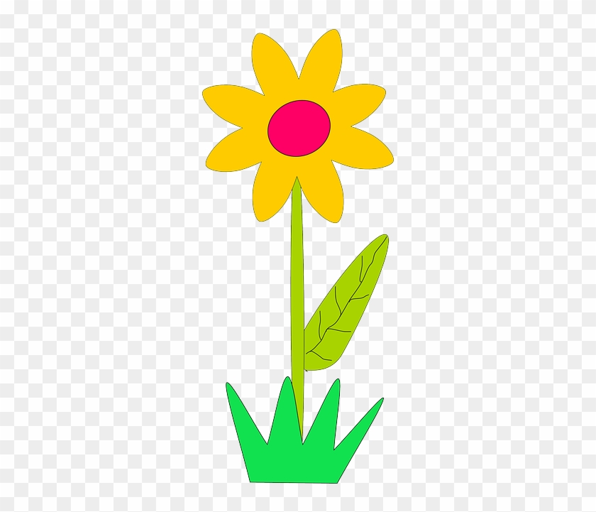 Yellow, Plants, Sun, Flower, Flowers, Cartoon, Border - Spring Flowers Clip Art #75497