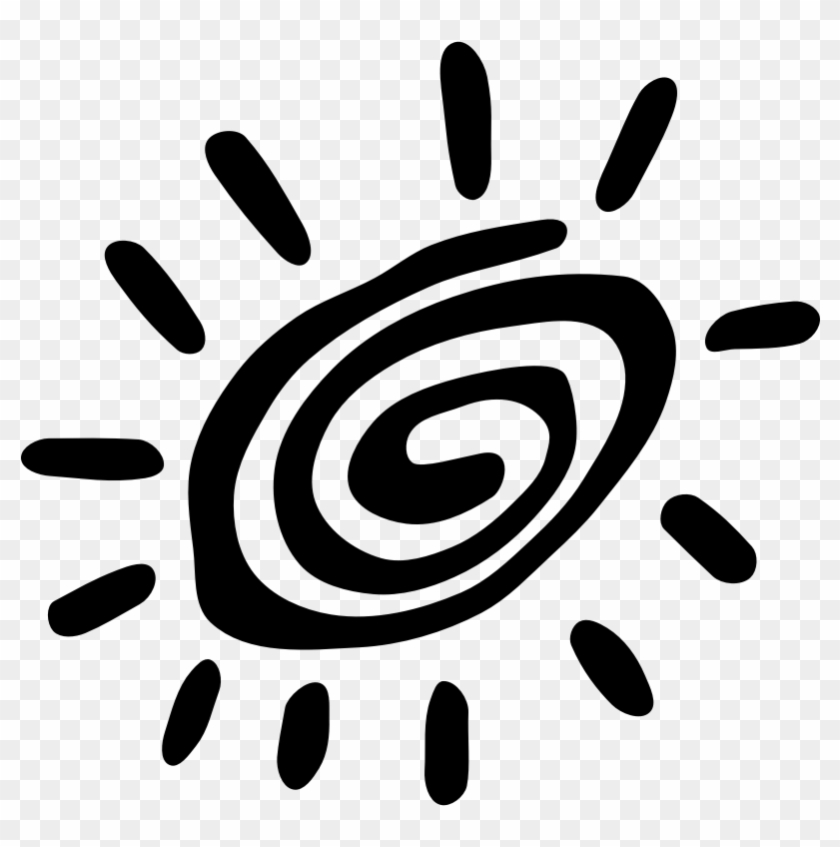 Rock Art Spiral Sun - Swirl Sun Clip Art #75575