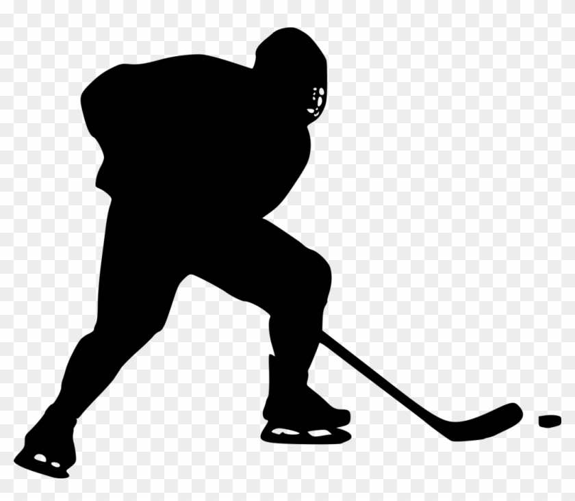 8 Hockey Player Silhouette - Hockey Black Png #75616