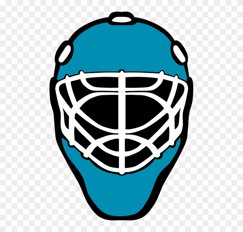 Ice Hockey, Mask, Goalie, Helmet, Blue - Hockey Goalie Mask Clipart #75672