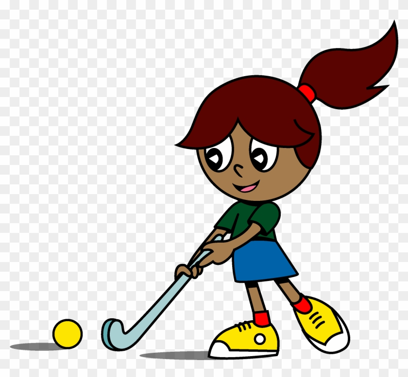 Girl Playing Hockey Cartoon #75772