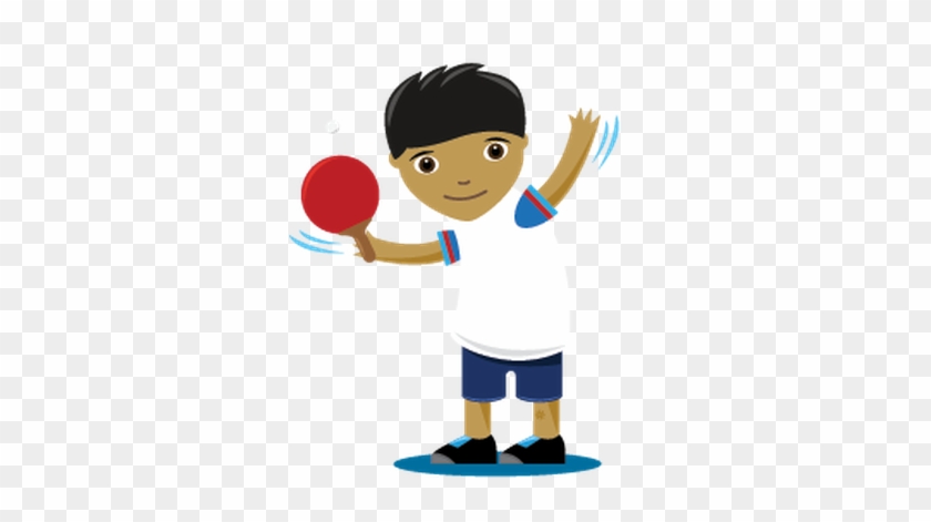 Children Playing Sports - Table Tennis Player Cartoon #75947