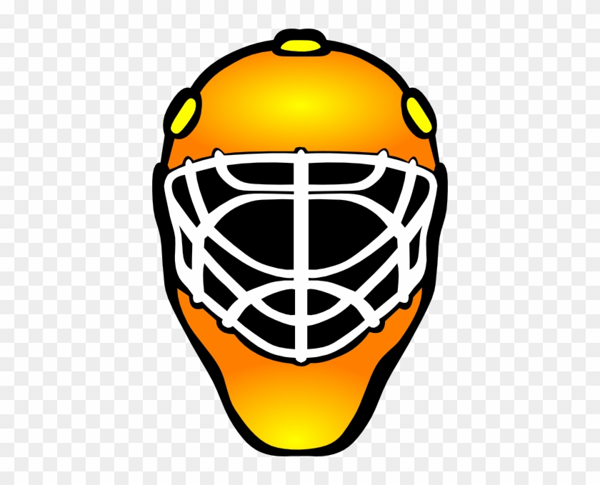 Orange Hockey Goalie Mask Clip Art - Gold Goalie Mask Clip Art #75995