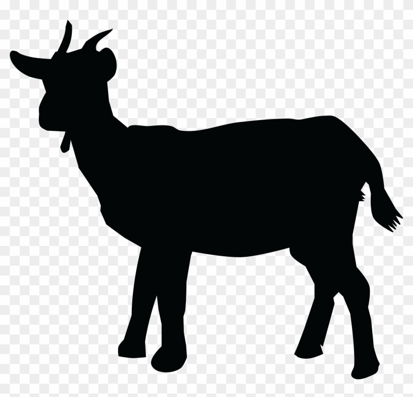 Free Clipart Of A Silhouetted Goat - Goat Silhouette #76072