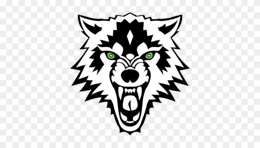 Wolves Field Hockey - Wolf Face Black And White #76155