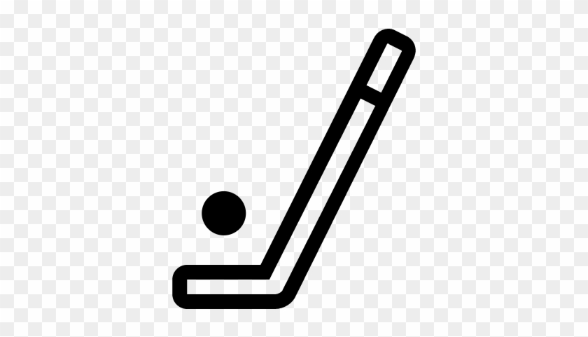 Hockey Stick And Ball Sportive Symbol Vector - Hockey Stick Logo #76256