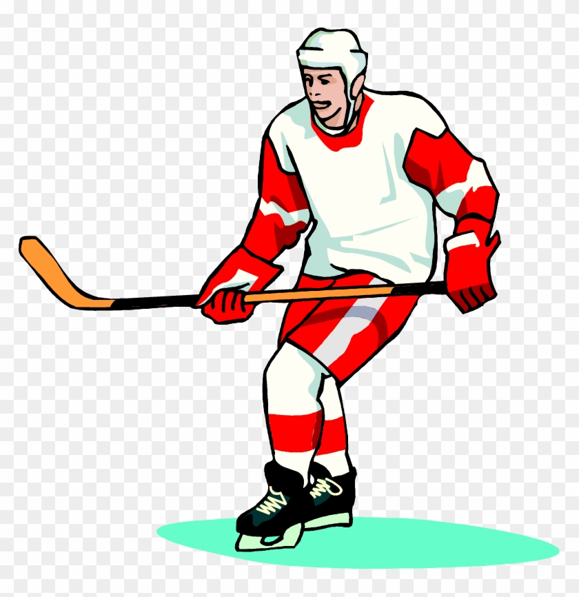 Free Hockey Player Wearing A White And Red Jersey Vector - Ice Hockey Twin Duvet #76260