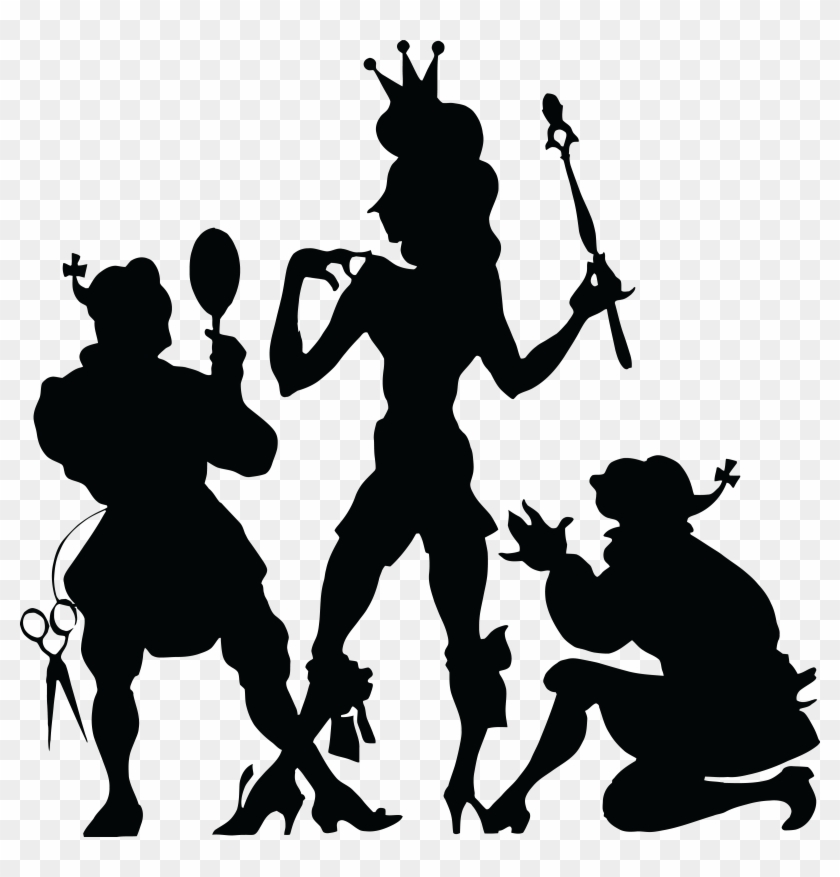 Free Clipart Of A Black Silhouetted King Being Dressed - Theatre Clipart #76310