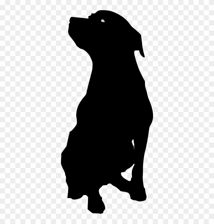 Rottweiler Dog Silhouette Clip Art - Outline Of Dog Sitting #76311