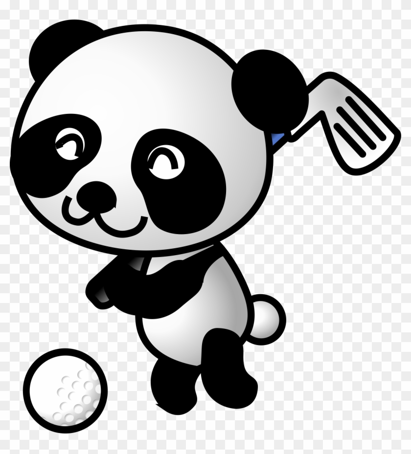 Golf Panda By Panda Playing Golf - Panda Golfing #76318