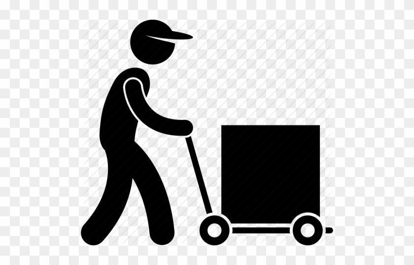 Delivery, Man, Occupation, Operator, Staff, Warehouse, - Pushing Cart Icon #76520
