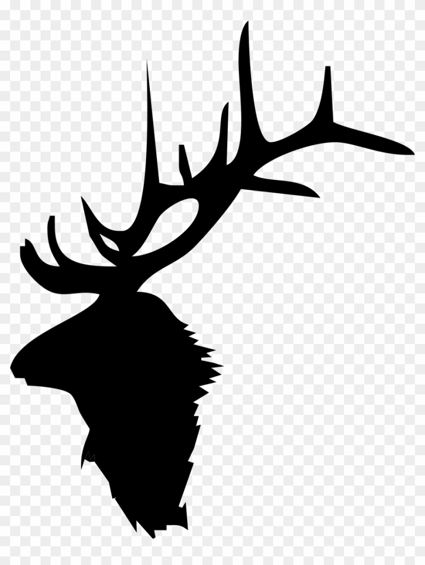 Elk Head Silhouette - Elk Head Silhouette Png #76598