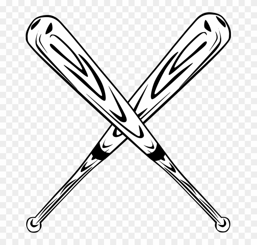 Baseball Bat Bat Baseball Crossed Equipment - Baseball Bat Clip Art #76675