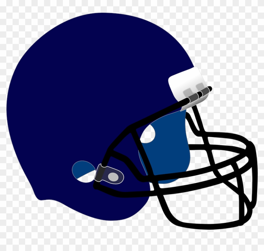 Football Clipart Navy Blue - Helmet And Football Drawing #76707
