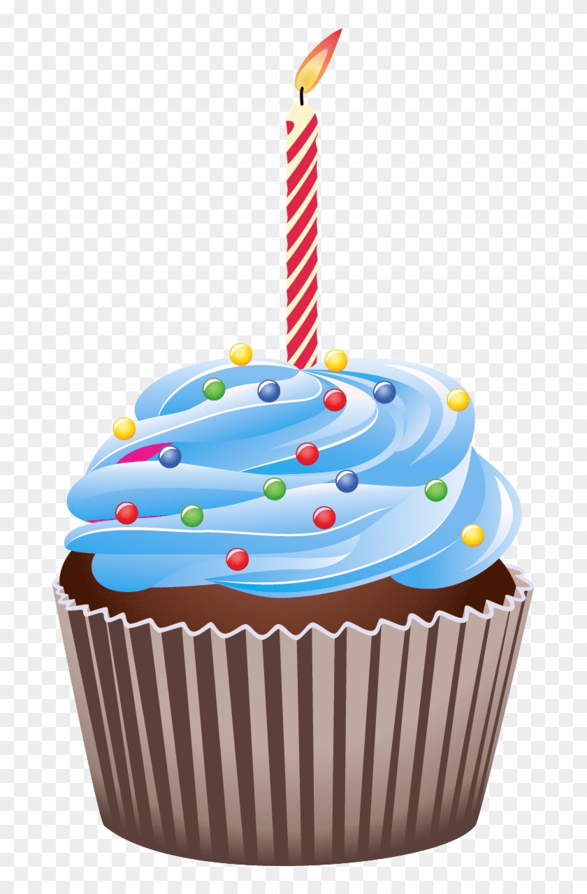 Misc Clipart Cake Candle - Happy Birthday Cupcake Clipart #76746