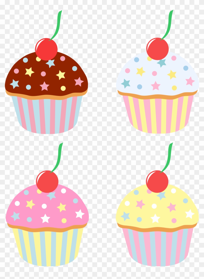 Cupcakes - With - Sprinkles - Clipart - Cupcakes Cartoon Png #76761