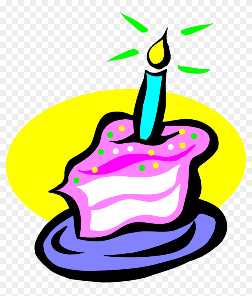 Candle Clipart Transparent Background - Slice Of Birthday Cake #76783