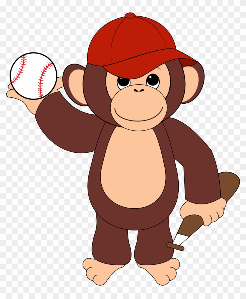 Monkey Scratching Back Clipart - Monkey Baseball Clipart #76805